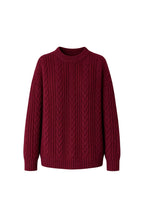 Örgü Desen Bordo Basic Triko Kazak