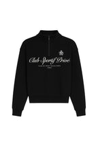 Fermuar Detay Baskılı Siyah Sweatshirt