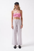 İnce Askılı Pembe Crop Top