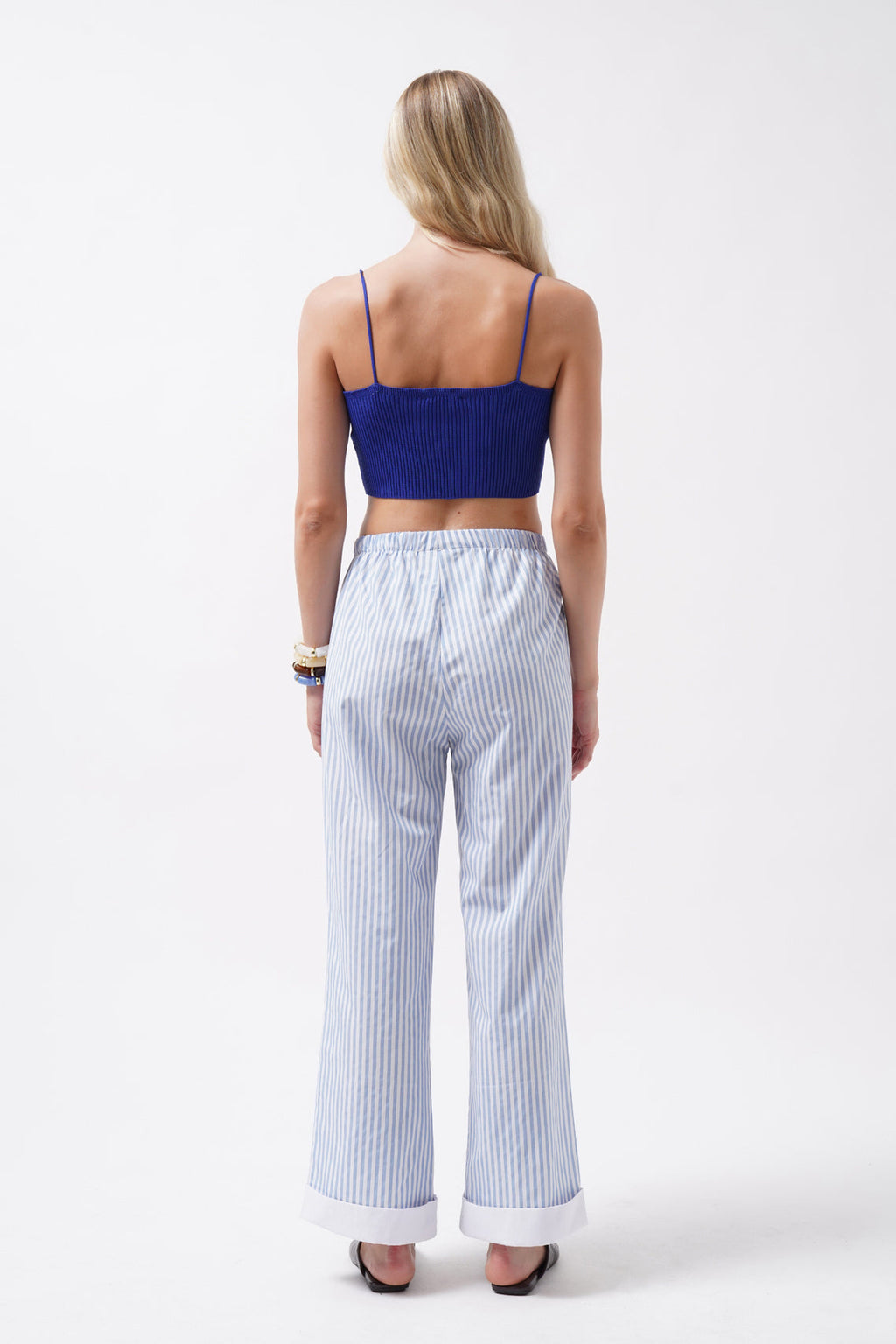 İnce Askılı Saks Crop Top