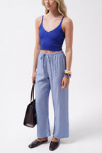 V Yaka Saks Crop Bluz