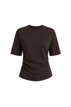 Bel Büzgülü Basic Kahverengi T-Shirt