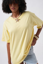 Basic Oversize Sarı T-Shirt