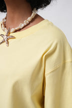 Basic Oversize Sarı T-Shirt