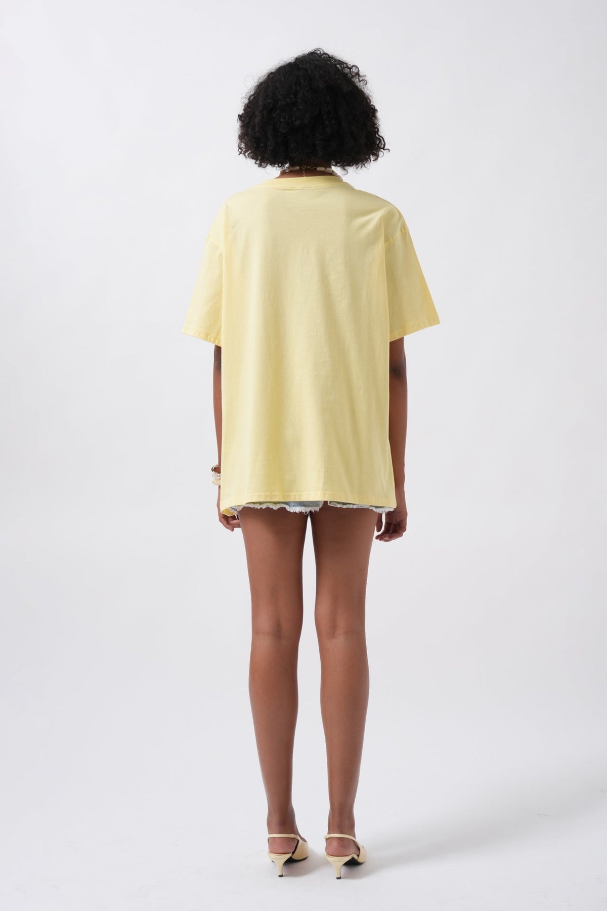 Basic Oversize Sarı T-Shirt