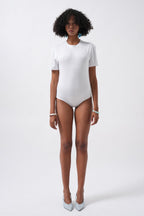 T-Shirt Detay Beyaz Bodysuit