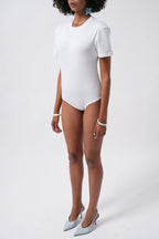 T-Shirt Detay Beyaz Bodysuit