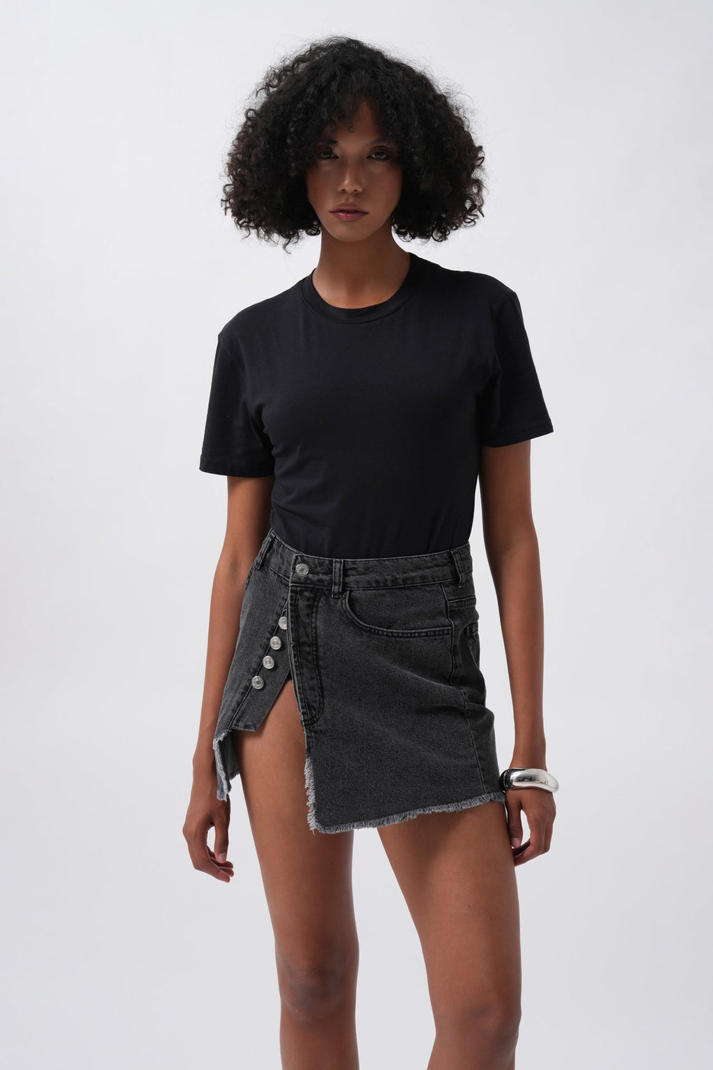 T-Shirt Detay Siyah Bodysuit
