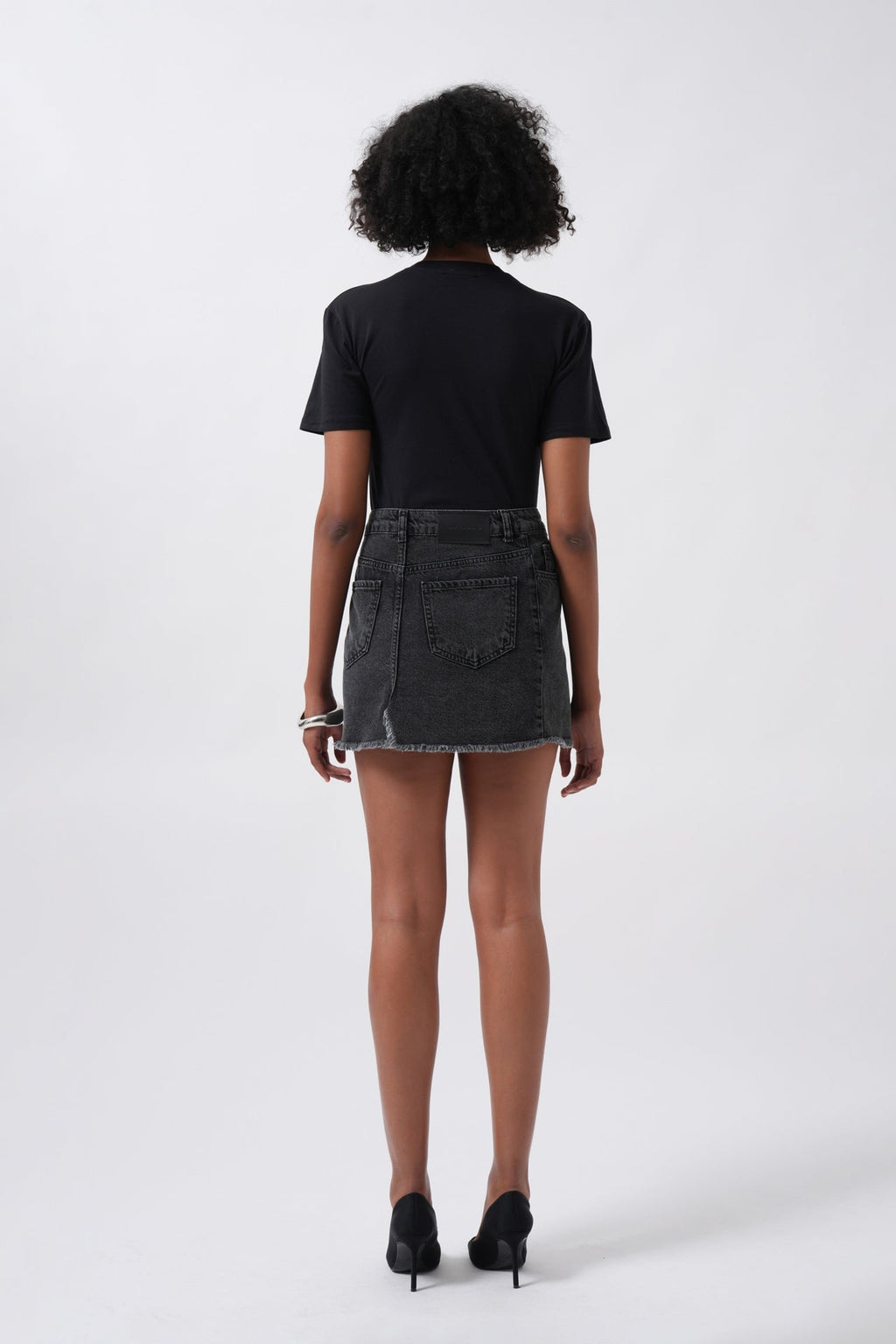T-Shirt Detay Siyah Bodysuit