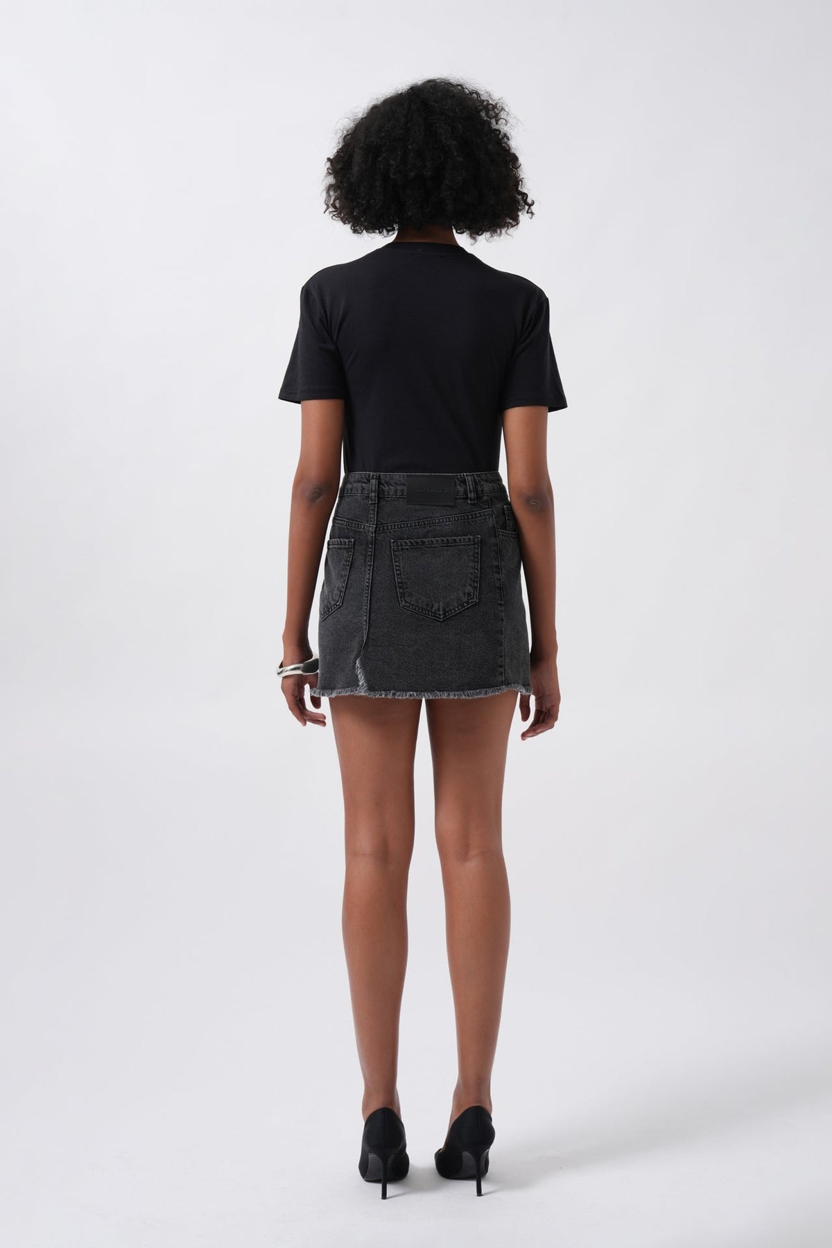T-Shirt Detay Siyah Bodysuit
