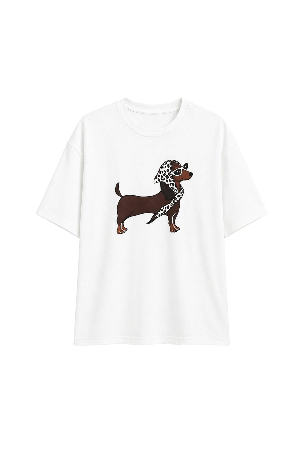 Köpek Baskılı Beyaz T-Shirt