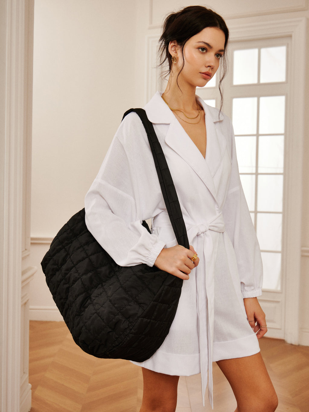 Quilted Luxe Tote Bag