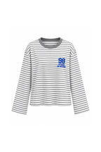 Baskılı Gri Çizgi Detay Basic Sweatshirt