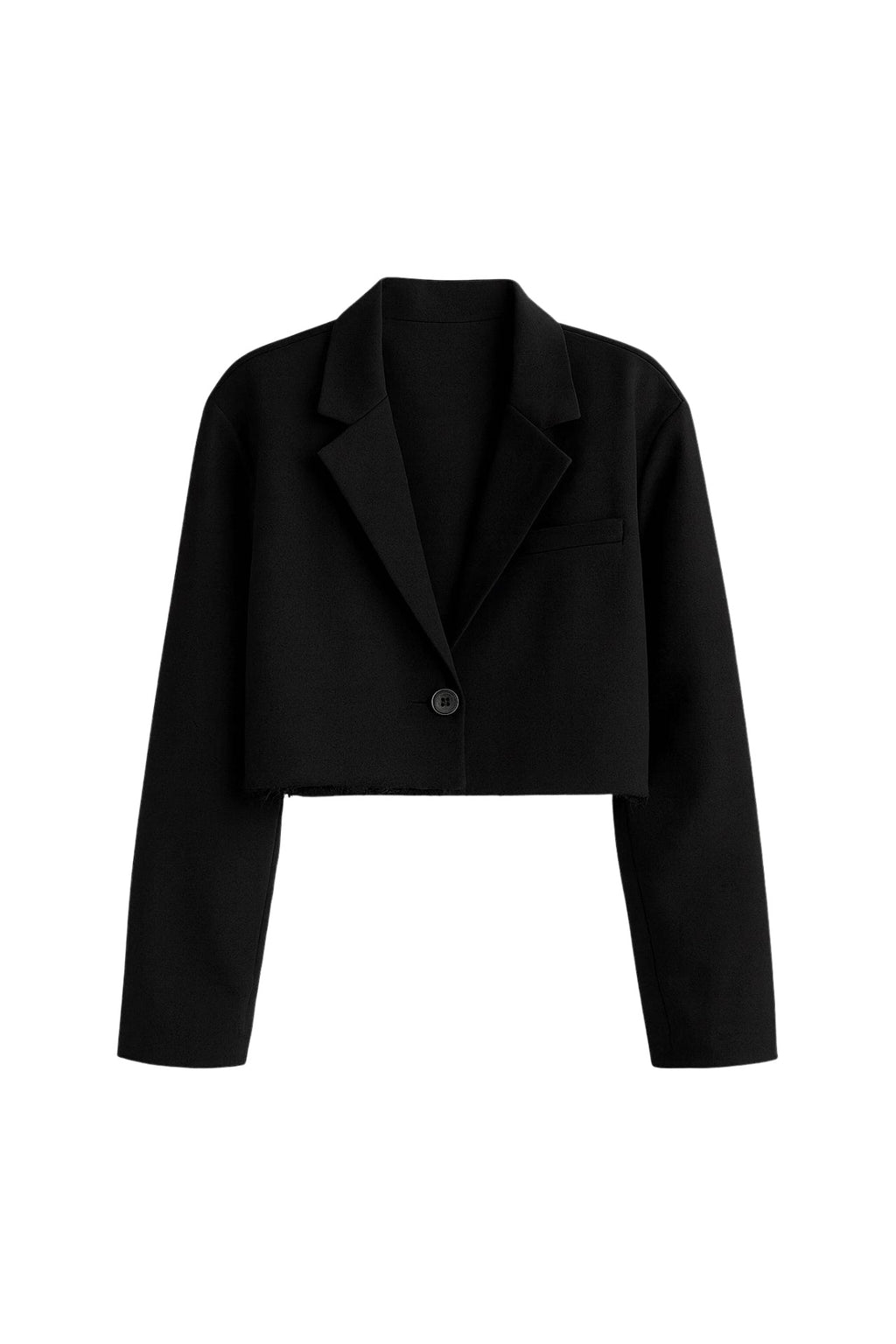 Crop Basic Blazer Siyah Ceket