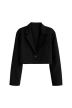 Crop Basic Blazer Siyah Ceket