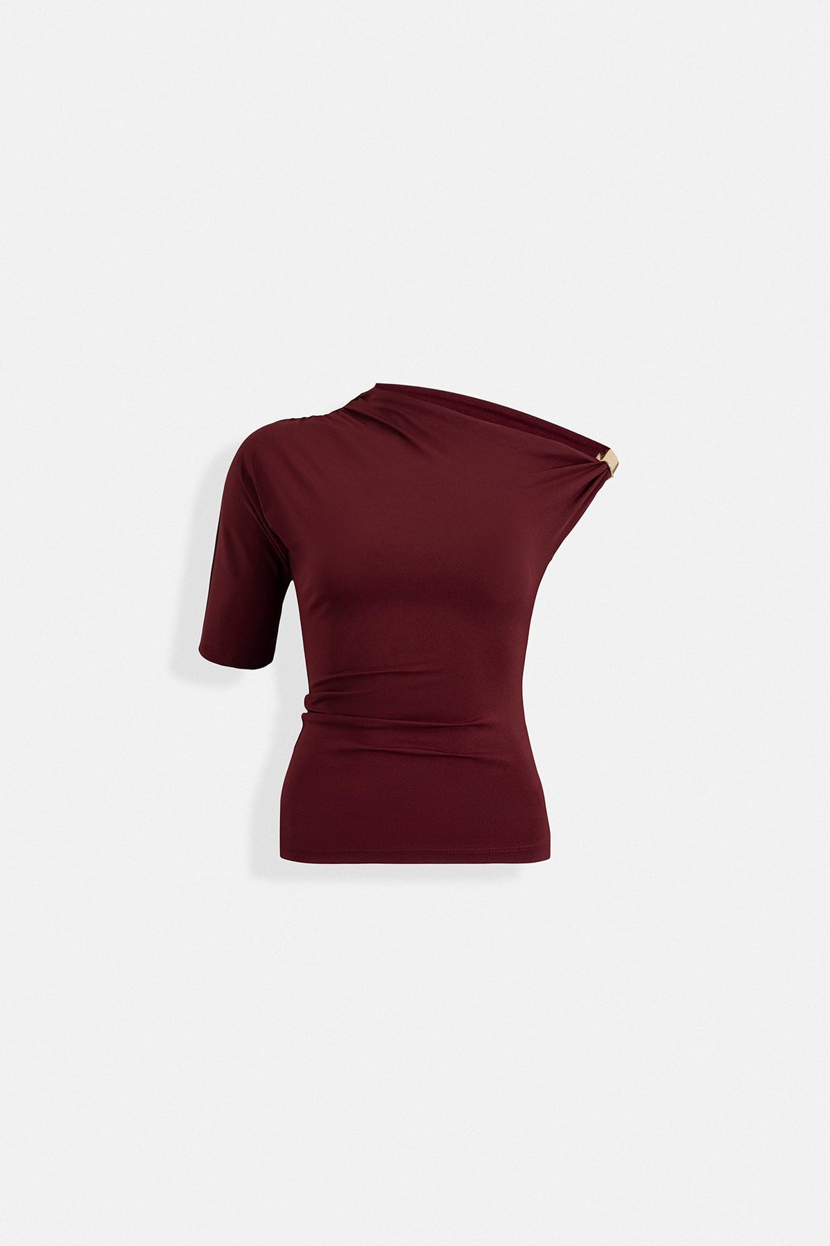 Aksesuar Detay Cutout Bordo Bluz