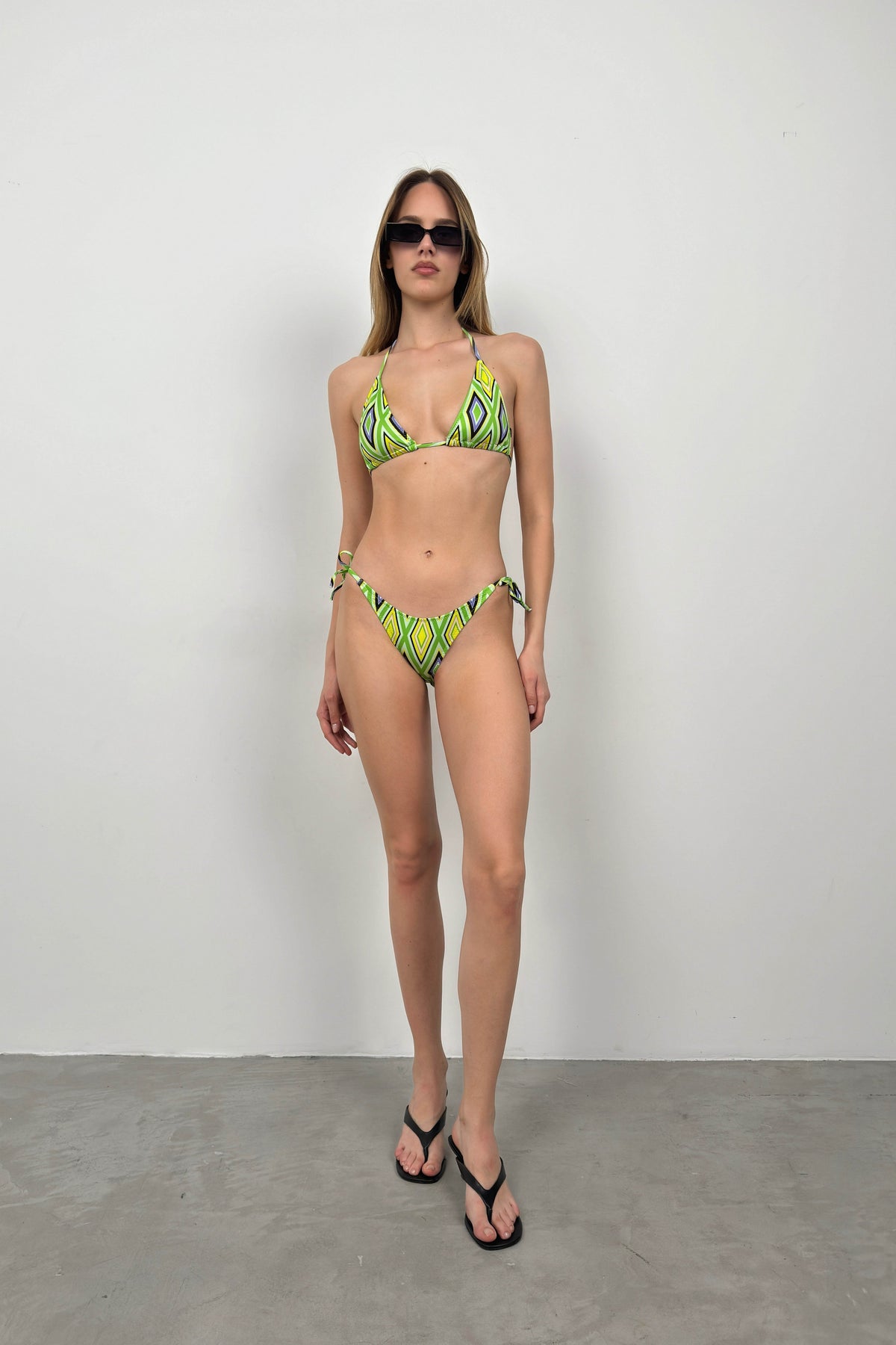 Baskılı Yeşil Bikini Takım