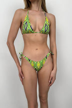Baskılı Yeşil Bikini Takım
