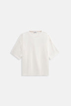 Bisiklet Yaka Oversize Beyaz T-Shirt