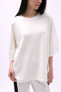 Bisiklet Yaka Oversize Beyaz T-Shirt