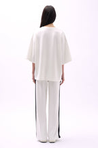 Bisiklet Yaka Oversize Beyaz T-Shirt