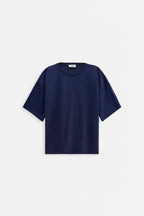 Bisiklet Yaka Oversize Lacivert T-Shirt