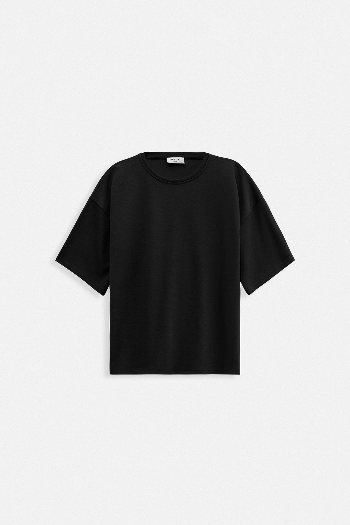 Bisiklet Yaka Oversize Siyah T-Shirt