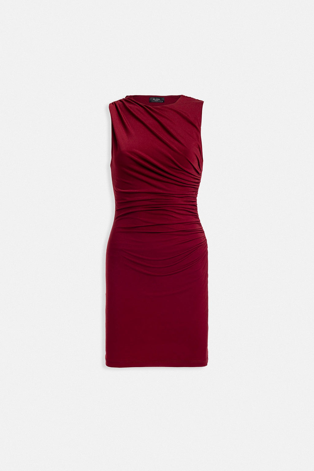 Büzgülü Mini Bordo Elbise