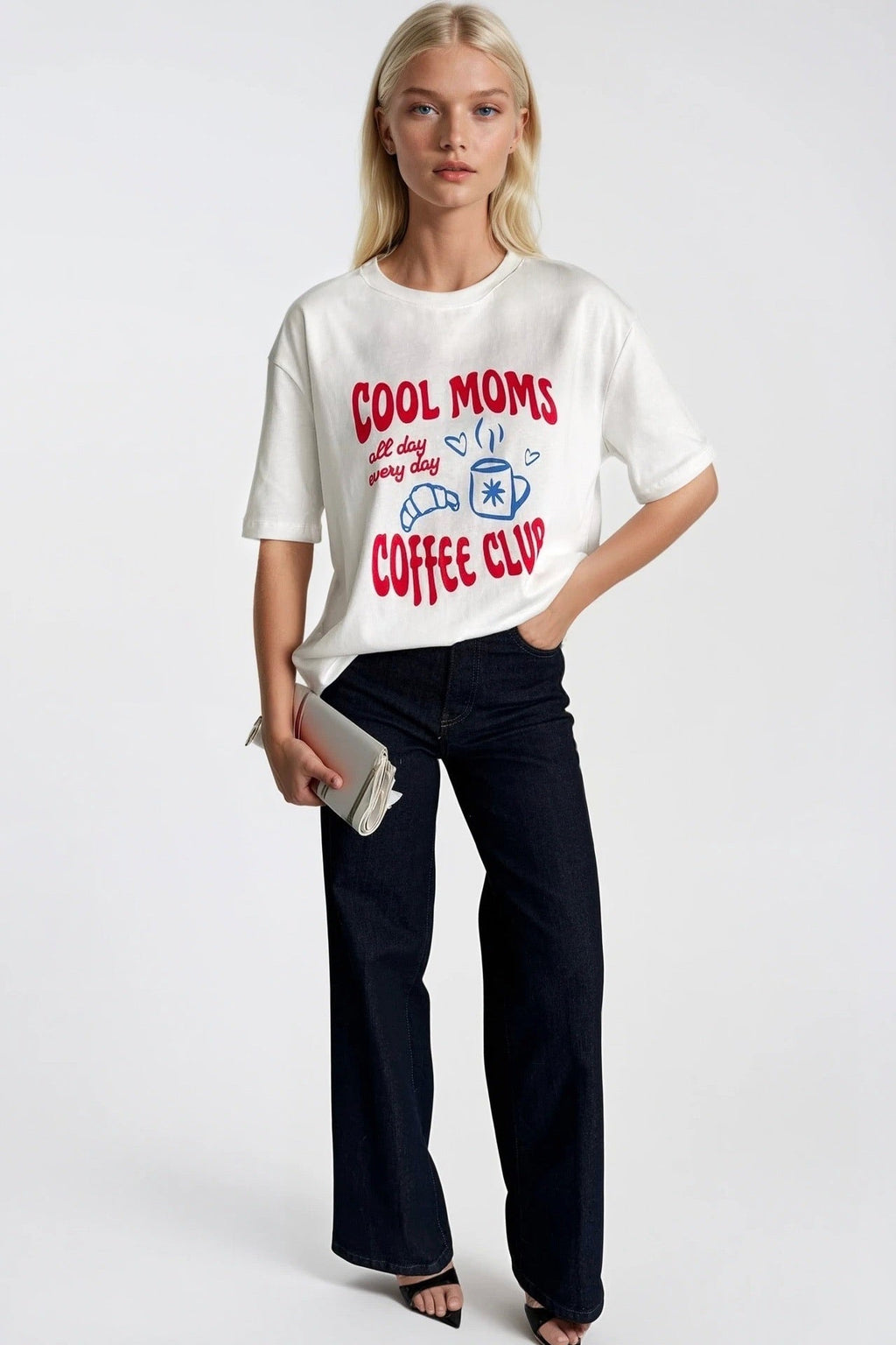 Cool Mom Baskılı Beyaz T-Shirt