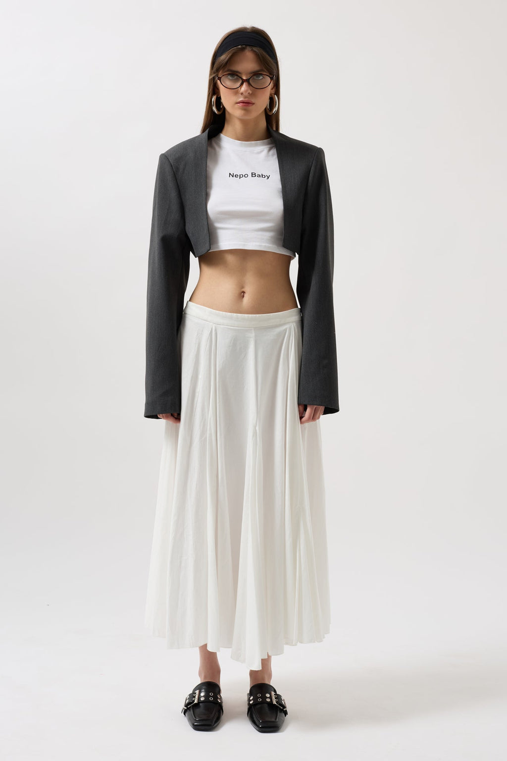 Crop Blazer Gri Ceket