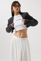 Crop Blazer Gri Ceket