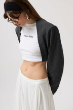 Crop Blazer Gri Ceket