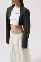 Crop Blazer Gri Ceket