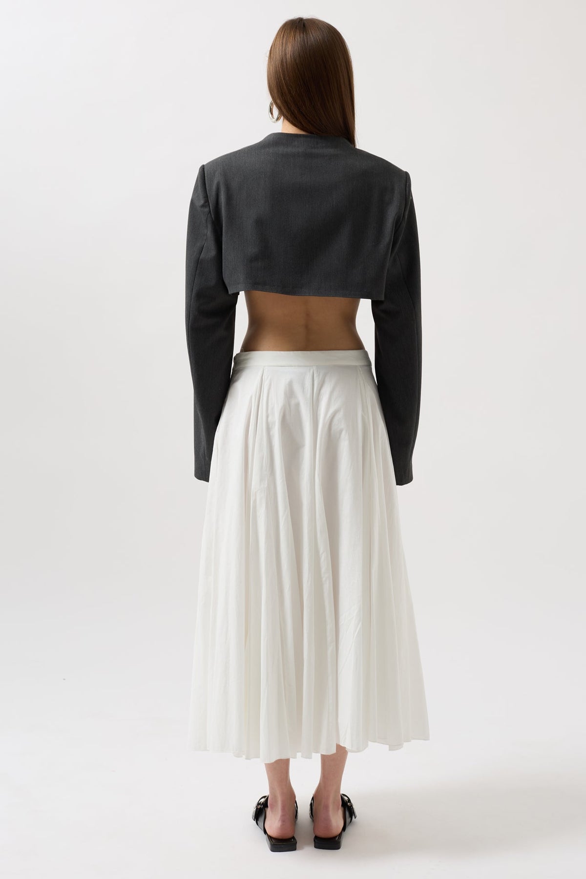 Crop Blazer Gri Ceket