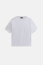 Etek Ucu Baskili Beyaz T-shirt