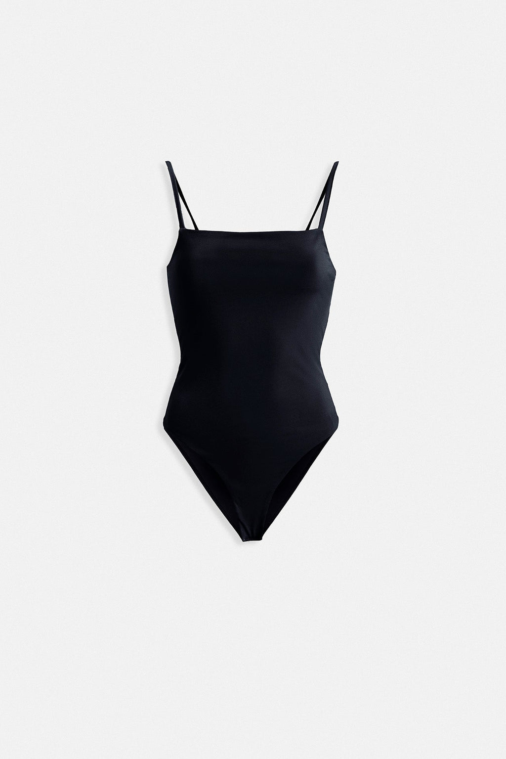 İp Askılı Siyah Bodysuit