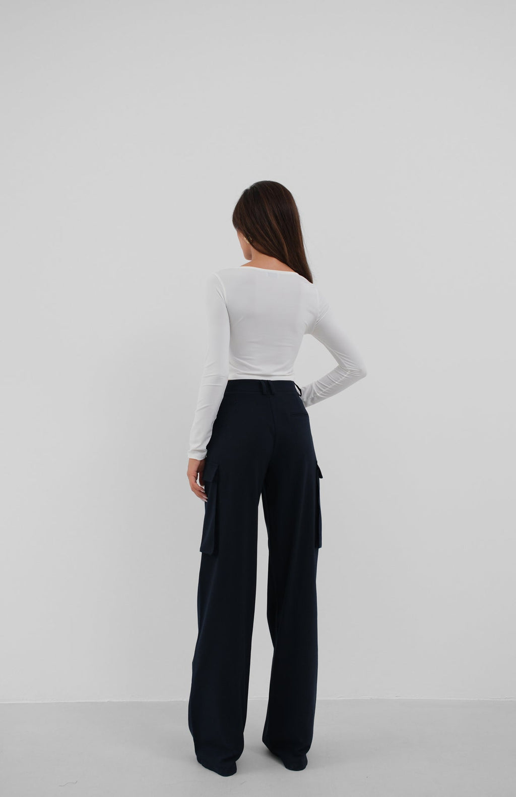 Kare Yaka Beyaz Crop Top