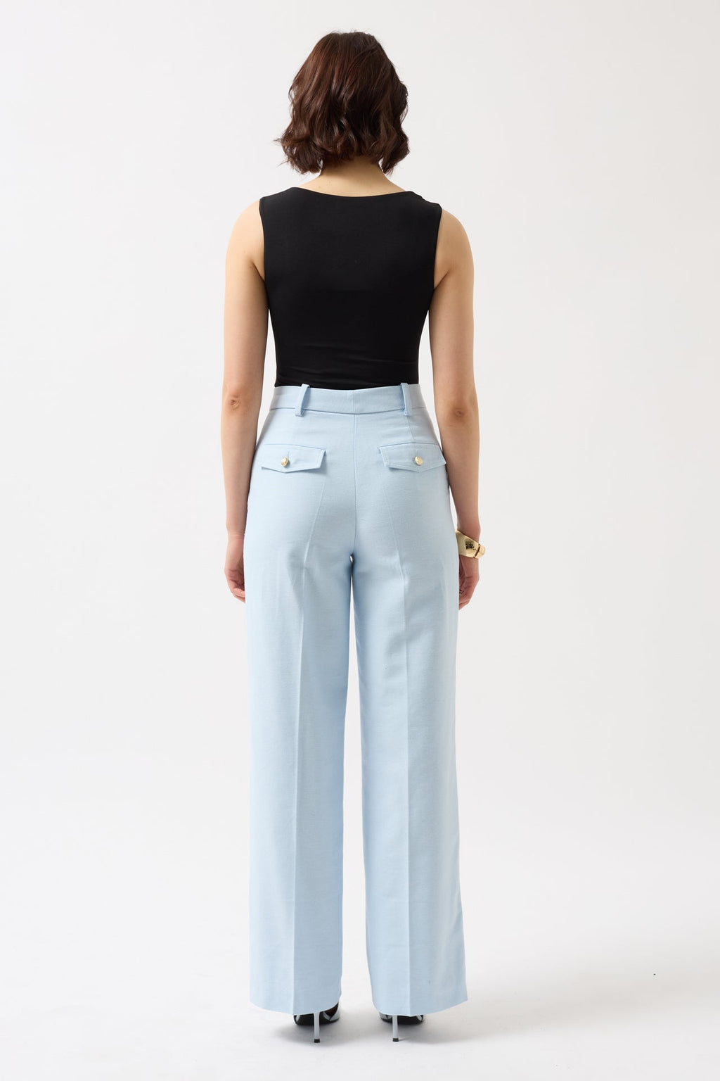 Kare Yaka Kalın Askılı Siyah Bodysuit