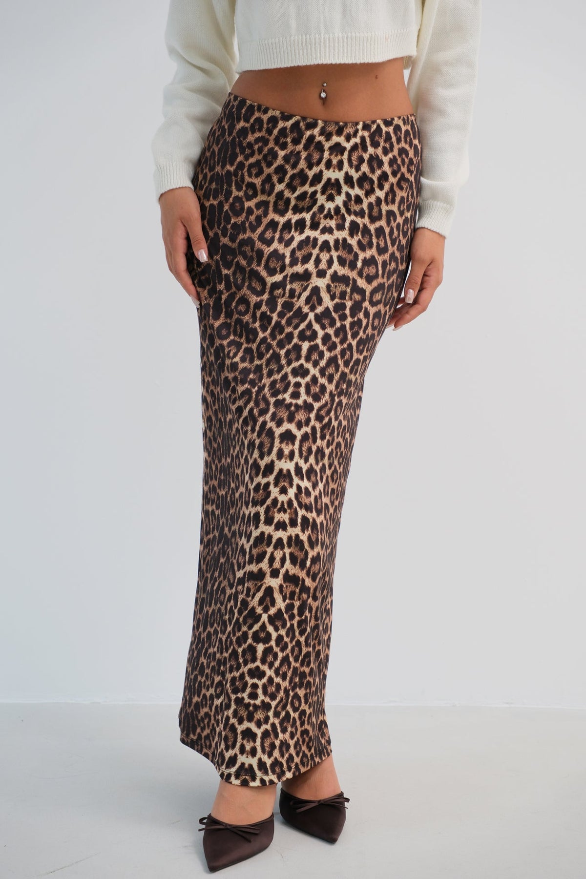 Leopar Desenli Maxi Etek