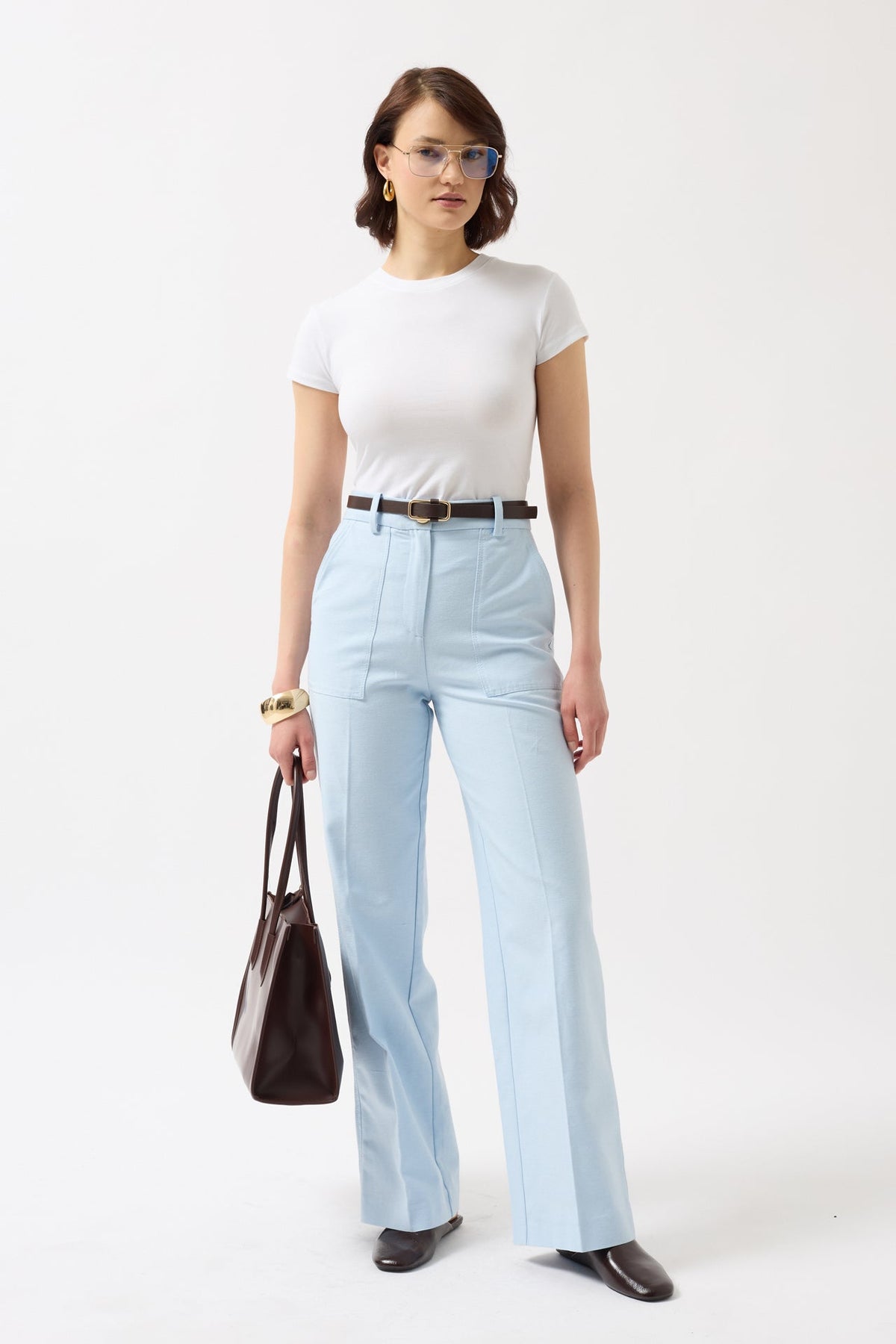 Likralı Basic Beyaz T-Shirt