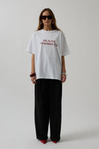 Siri Ön Baskılı Oversize Beyaz T-Shirt
