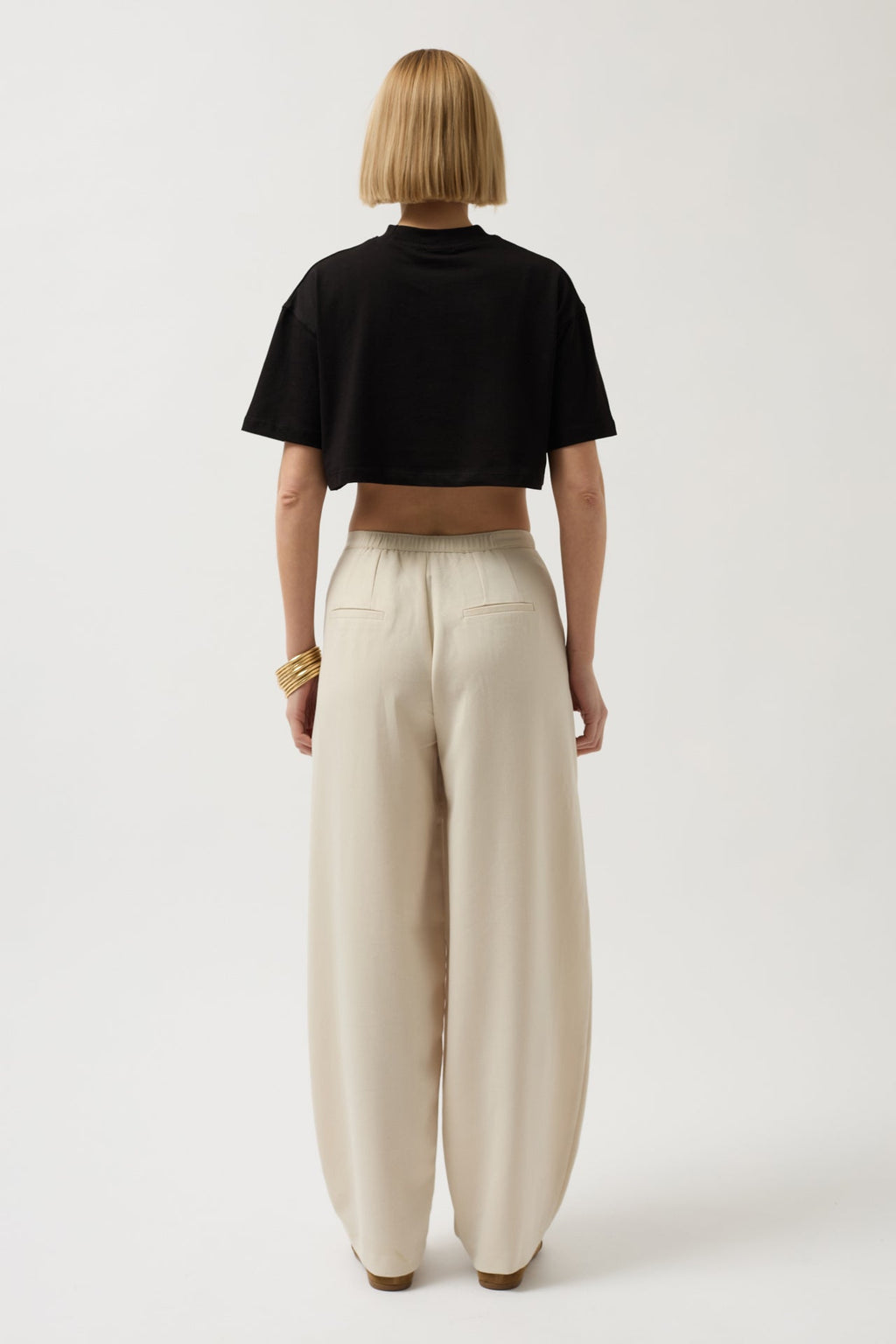 Oversize Crop Siyah T-Shirt
