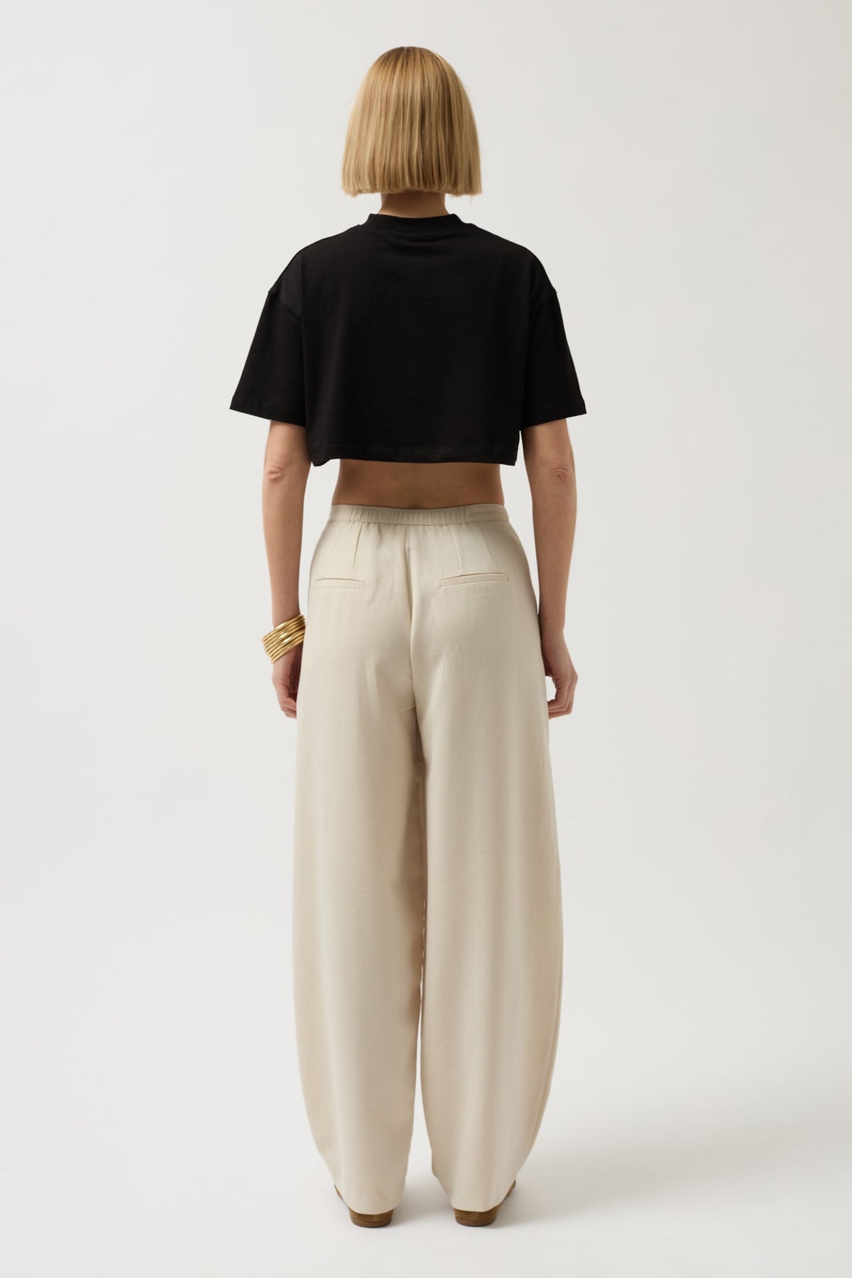 Oversize Crop Siyah T-Shirt