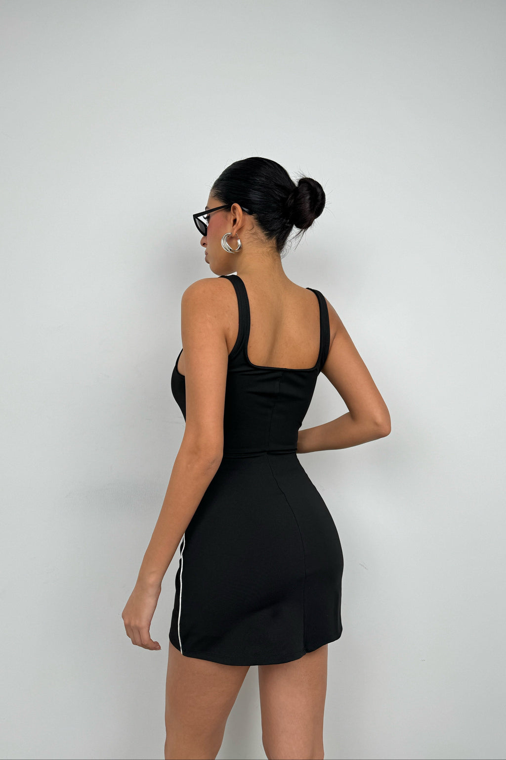 Şortlu Siyah Mini Elbise