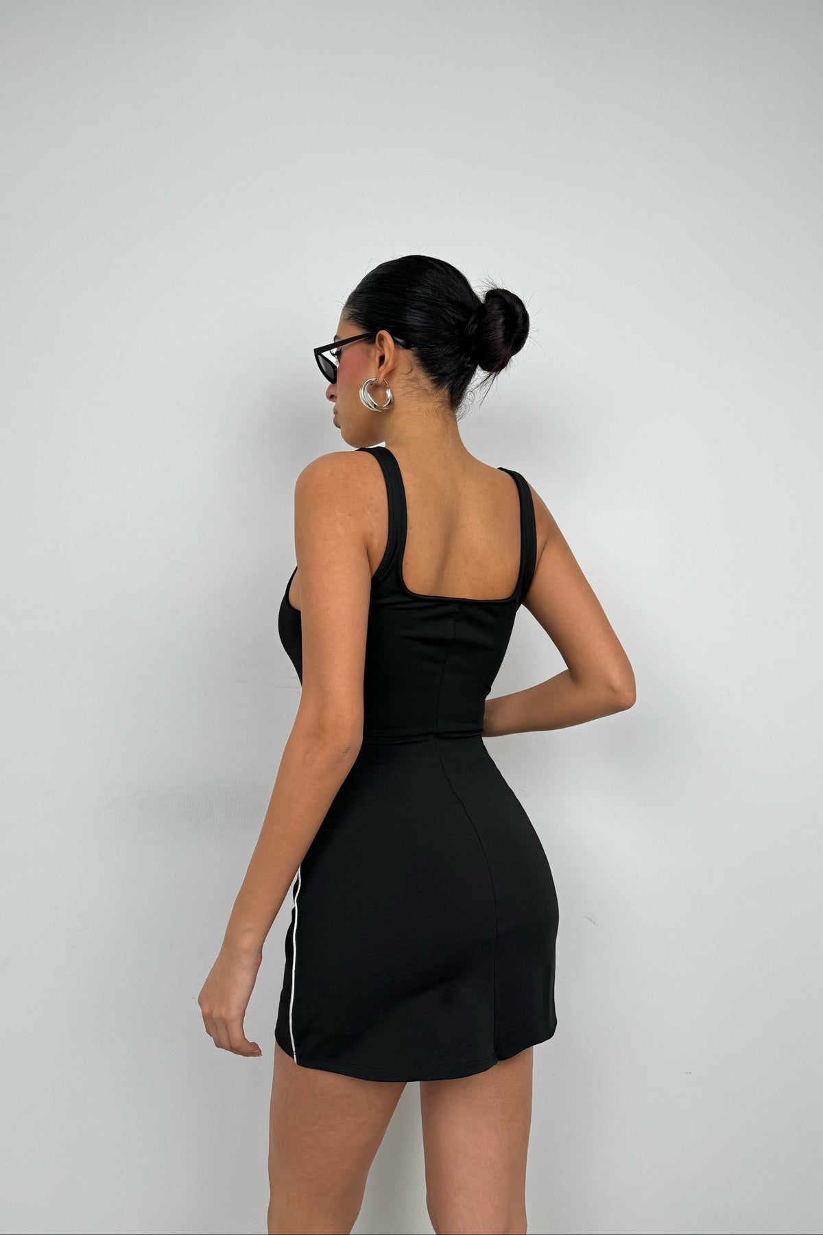 Şortlu Siyah Mini Elbise