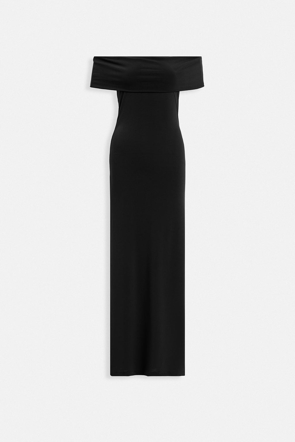 Straplez Maxi Siyah Elbise